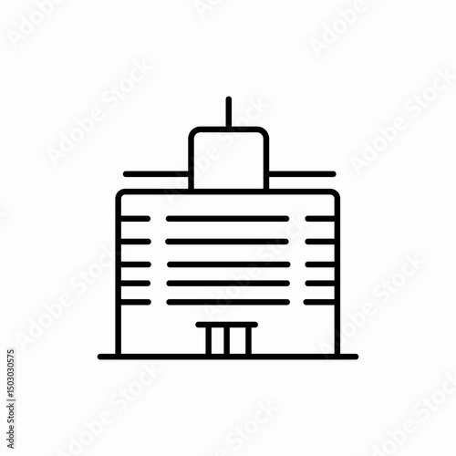 Modern office building business icon vector sign