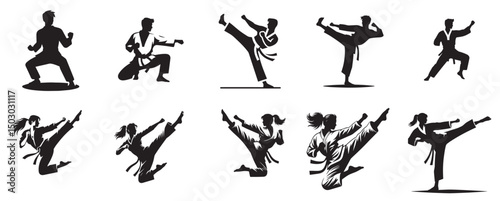 silhouette vector of a karate