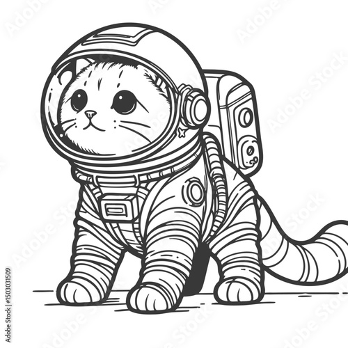 Cute Cat Astronaut in Space: A Whimsical Cosmic Adventure