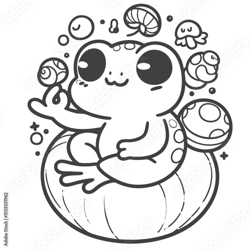 Adorable Cartoon Frog Illustration