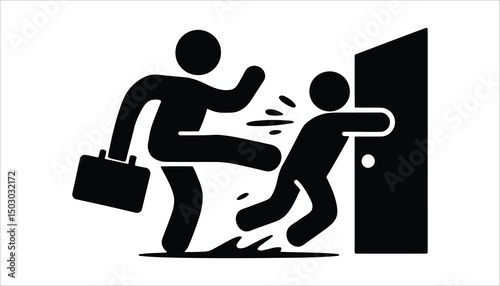 Job Termination Icon Employee Fired Symbol Silhouette Vector