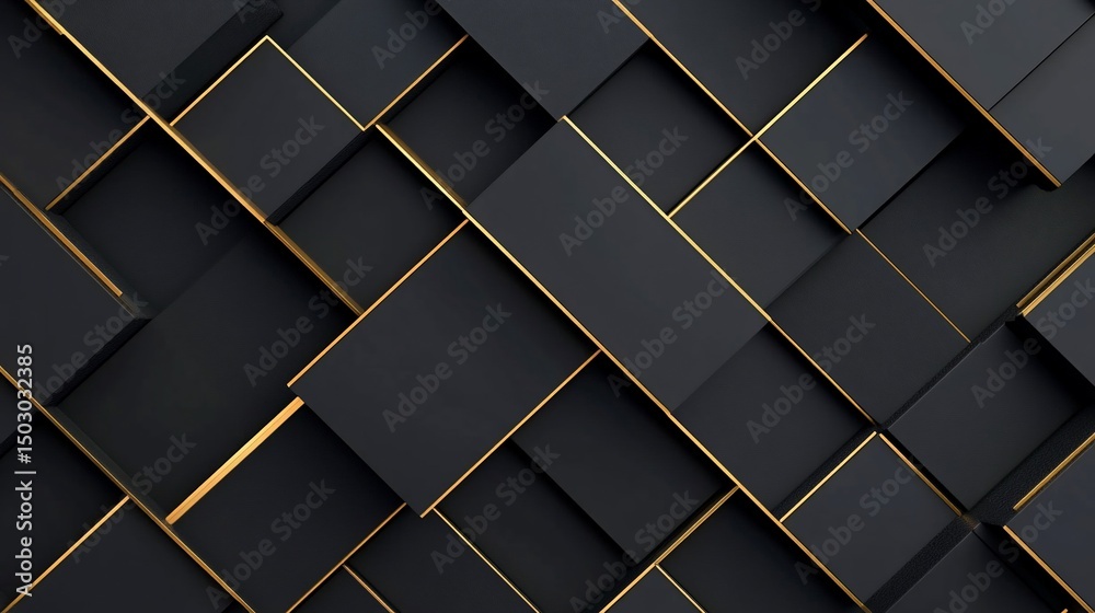 Abstract Black and Gold Geometric Pattern Background Abstract Black and Gold Geometric Pattern Background