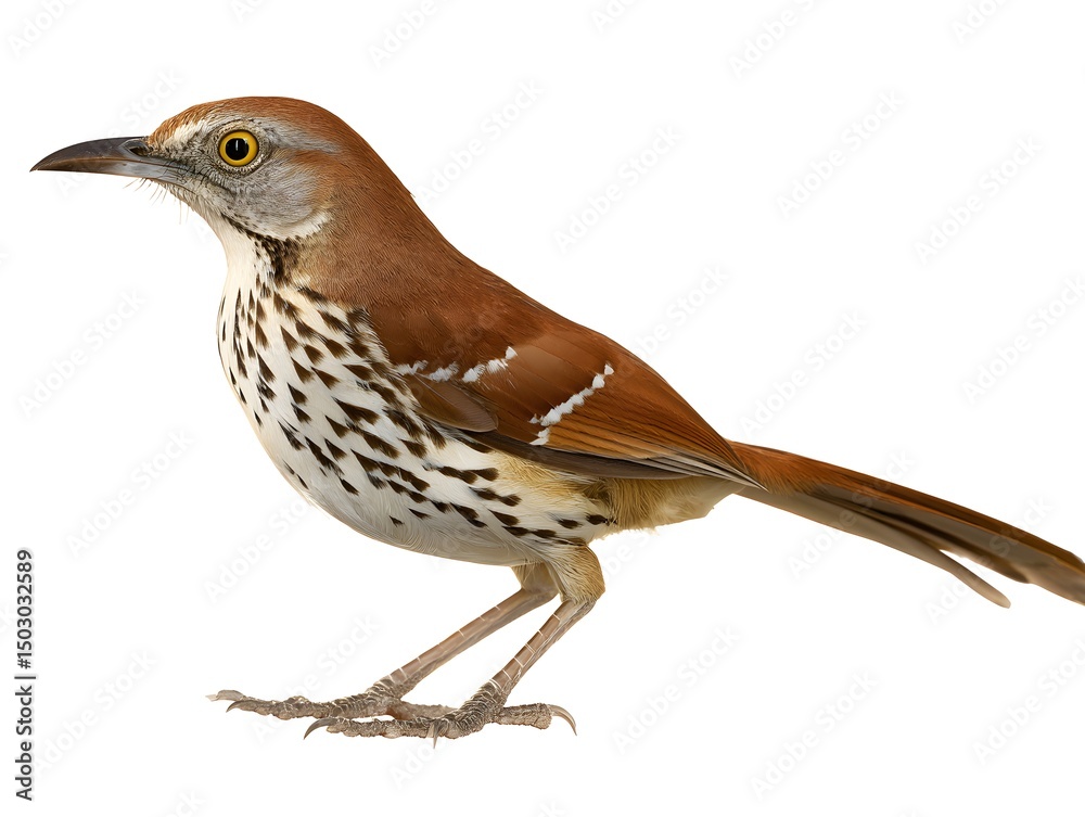 Fototapeta premium a close-up of a beautiful bird perched gracefully, showcasing its brown plumage and distinctive markings