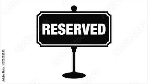 Reserved Sign Icon Black Vector Isolated on White Background