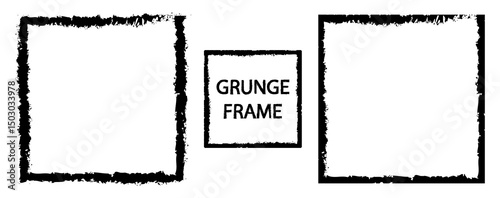 brush stroke grunge frame. Grunge frame collecton. Grunge border set. Set of grunge square frames.