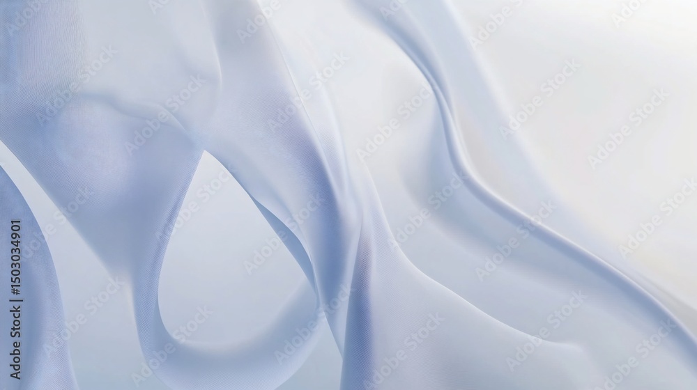 Obraz premium Serene Light Blue Silk Drape Abstract Background