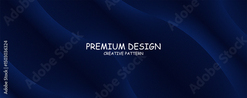 Premium background design with diagonal dark blue line pattern. Vector horizontal template for digital lux business banner,