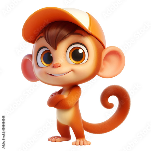 Cutout cartoon monkey , transparent background