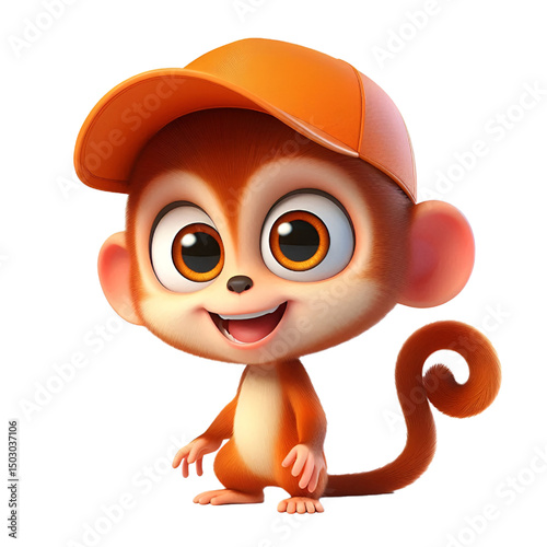 Cutout cartoon monkey , transparent background