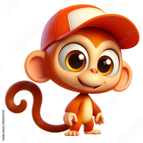 Cutout cartoon monkey , transparent background
