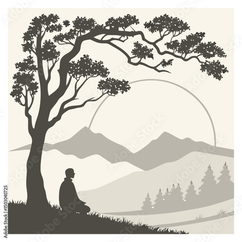 Minimalist design evokes feelings of contemplation or inner exploration