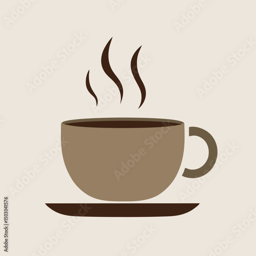 Steamy coffee mug placed next to open book on bright modern desk at sunrise