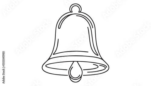 Continuous one single minimal line drawing bell