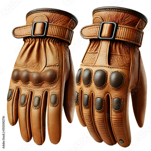 Leather golves on transparent background