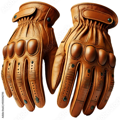 Leather golves on transparent background