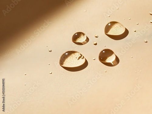 Surface Texture with Contour-Shaped Water Drops and Soft Natural Lighting
