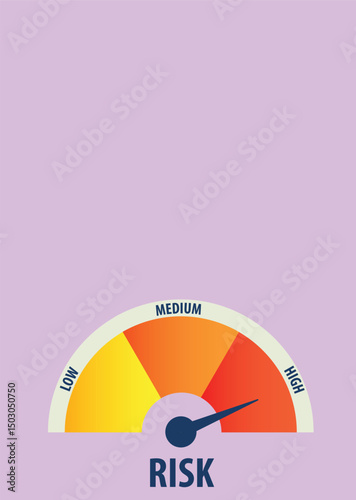High risk meter icon. Fuel level sign business concept.Rating indicator 