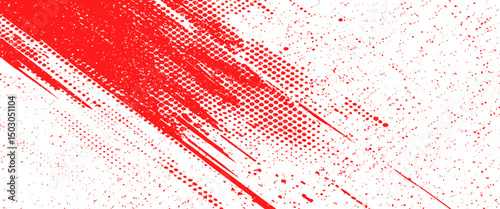 Vector abstract red and black style black paintbrush design banner templates with halftone Effect