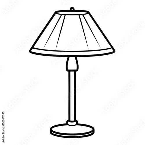 Classic table lamp with a neutral shade for home interior decoration on a white background