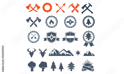 Premium and luxury golden retro badges and labels collection