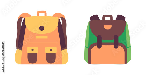 School backpacks set Colorful bags for primary school students