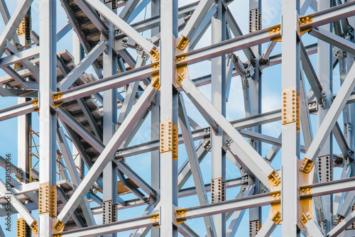 Geometric Industrial Backdrop of Steel Frames