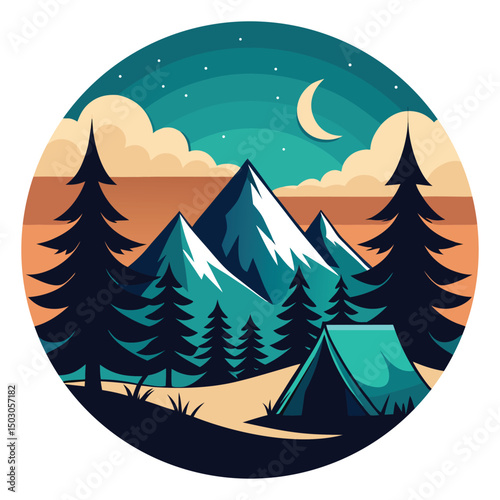 Mountainous Terrain Silhouette Scene