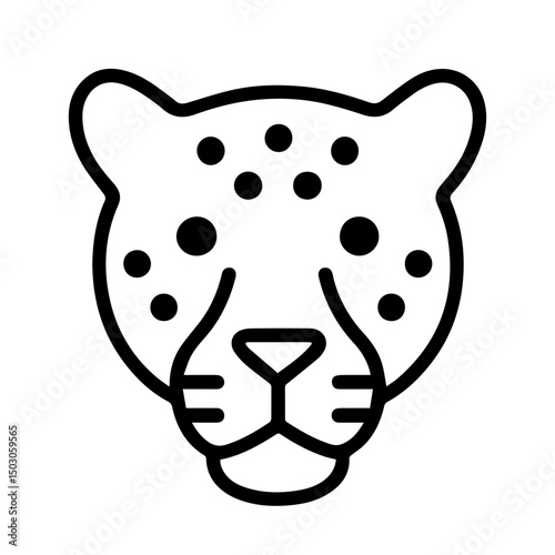 leopard face icon on white background vector
Vector line icon animals photo