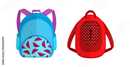School backpacks set Colorful bags for primary school students