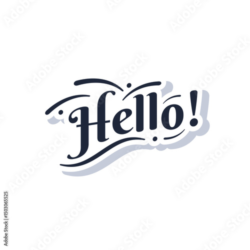 Hello typography vector template