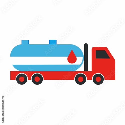 Gas truck vehicle illustration on white background