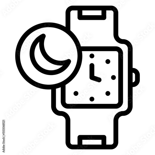 smartwatch nightmode line icon