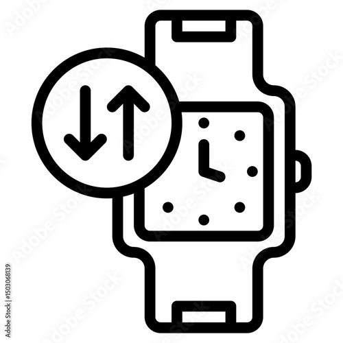 smartwatch data transfer line icon	
