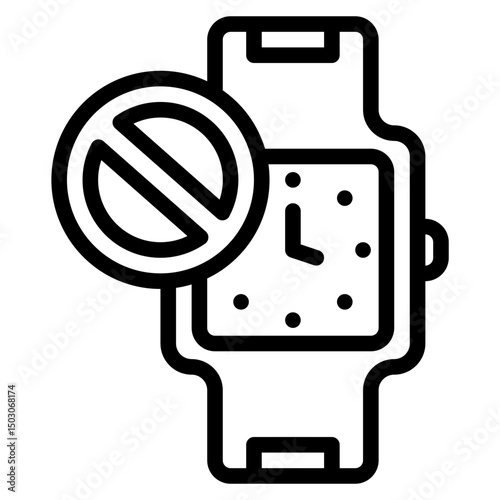 smartwatch forbidden line icon