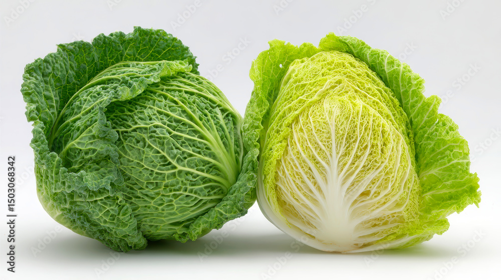 Fototapeta premium Comparing Napa cabbage and cabbage