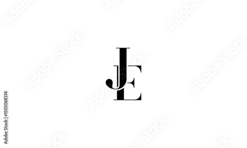 JE initial letters, monogram logo