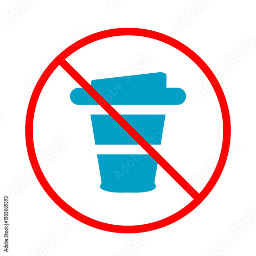 no plastic cup sign vector