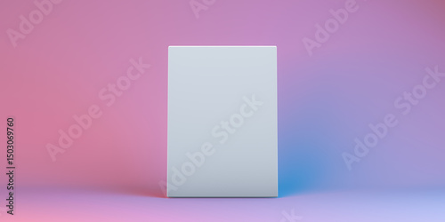 3d white empty sign mock up on gradient background.