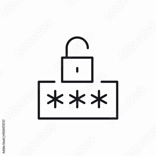code unlock icon sign vector