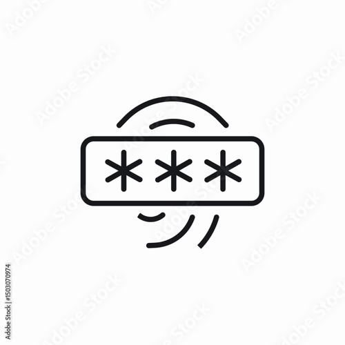 fingerprint password icon sign vector