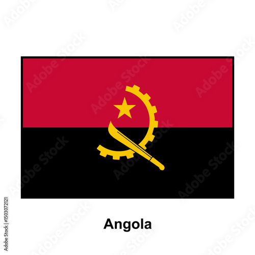 Angola country flag vector isolated on transparent background