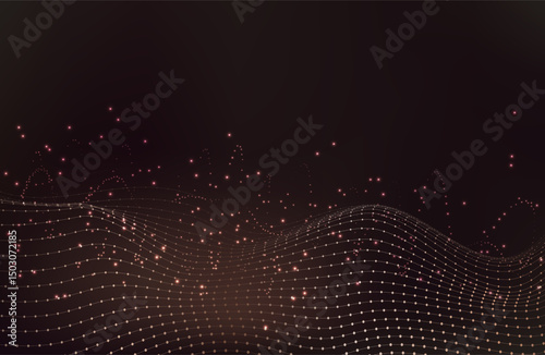 Abstract brown Geometrical Background Connection structure. Science background. Connecting dots and lines. Big data visualization and Business .Vector illustration. chemical industry