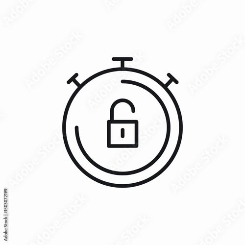unock time icon sign vector