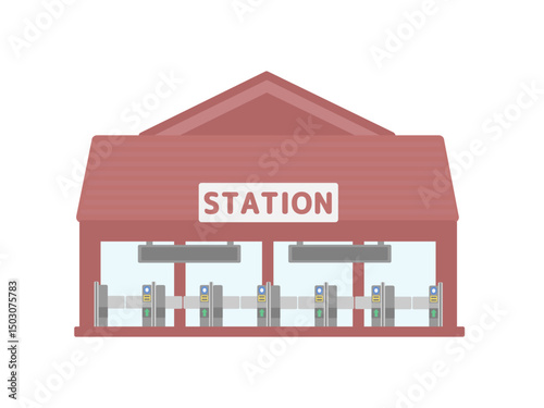 駅  建物  イラスト
