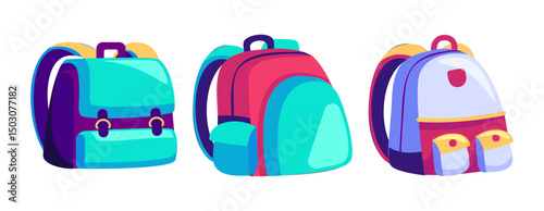 School backpacks set Colorful bags for primary school students