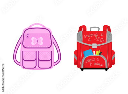 School backpacks set Colorful bags for primary school students