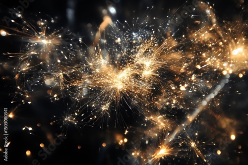 Sparkling Fireworks Light Trails Night Display