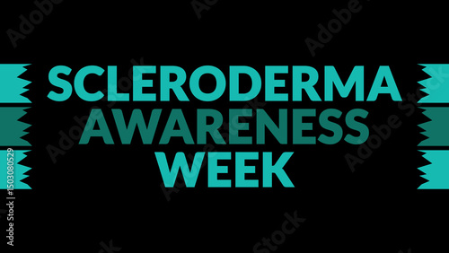 Scleroderma Awareness Week text with side lines on a black background. Which is observed every year in June to celebrate Scleroderma Awareness Week.