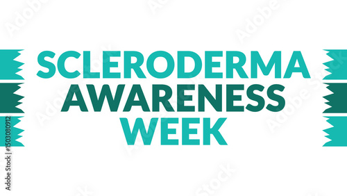 Scleroderma Awareness Week text with side lines on a White background. Which is observed every year in June to celebrate Scleroderma Awareness Week.