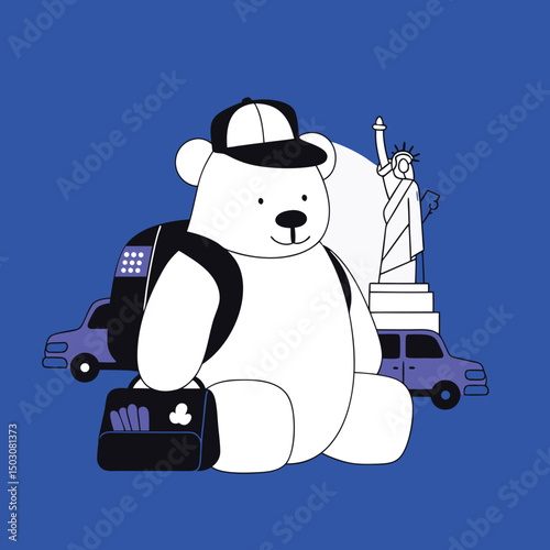 polar bear on a skateboard